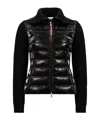 Moncler Puffer Knit Cardigan In Black