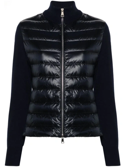 Moncler Padded Zip-up Cardigan In Black