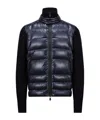 Moncler Long-sleeved Splicing Detail Down Jacket In Blue