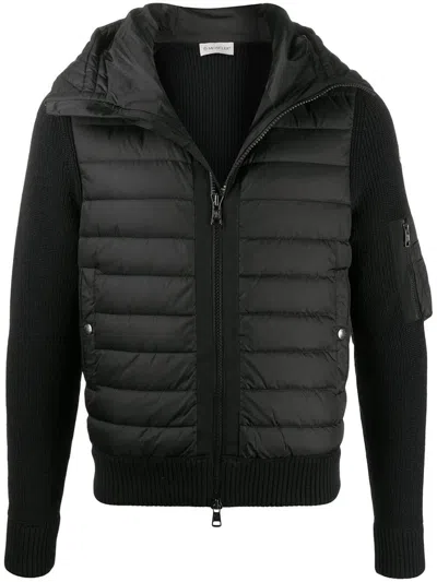 Moncler Padded Zip-up Cardigan Clothing In Black