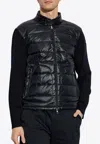 Moncler Long-sleeved Splicing Detail Down Jacket In Navy