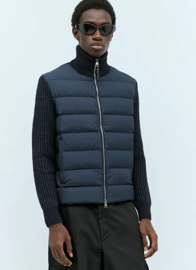 Moncler Padded Zip-up Cardigan In Navy