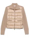 Moncler Down-paneled Faux Fur And Wool Cardigan In Neutrals