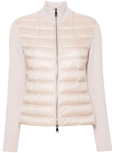 Moncler Padded Zip-up Cardigan In Pink