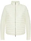 Moncler Logo Patch Padded Knit Cardigan In White