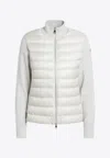 Moncler Padded High Collar Zip Up Cardigan In White