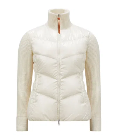 Moncler Padded Zip-up Cardigan In White