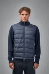 Moncler Mens Navy Logo-patch Zipped Woven Cardigan Xl