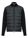 Moncler Padded Cotton Cardigan In Black
