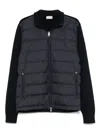 Moncler Padded Zip-up Cotton Cardigan Clothing In Blue