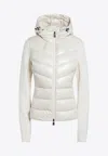 Moncler Quilted Hoodie With Drawstring And Long Sleeves In White