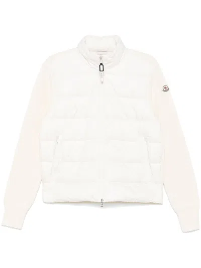 Moncler Padded Zip-up Hooded Jacket In White