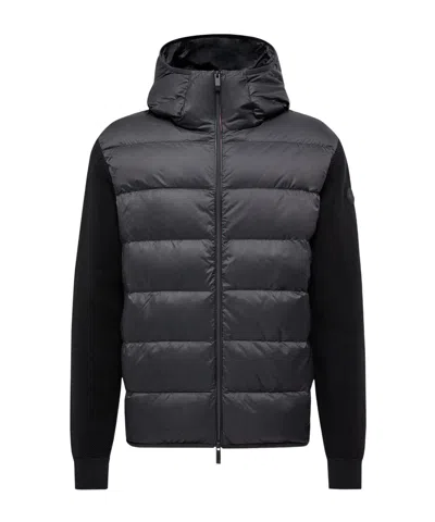 Moncler Padded Zip-up Hoodie In Black