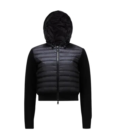 Moncler Padded Zip-up Hoodie In Black