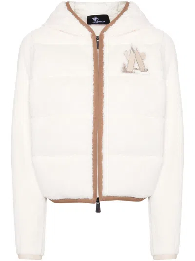 Moncler Padded Zip-up Hoodie In White