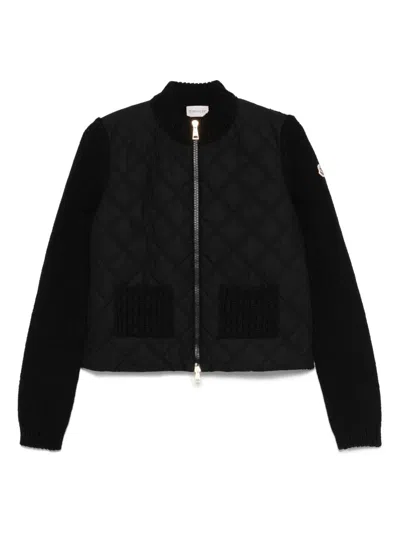 Moncler Padded Zip-up Jacket In Black