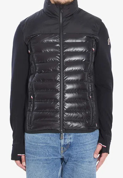 Moncler Padded Sweatshirt With High Collar And Long Sleeves In Black