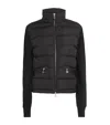 Moncler Padded Viscose Blend Zip-up Sweatshirt In Black