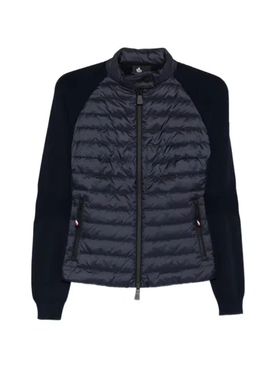 Moncler Padded Zip-up Jacket In Blue