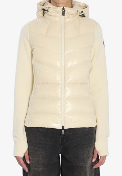 Moncler Padded Zip-up Jacket In Nude