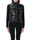 Moncler Padded Zip-up Jersey Gilet In Black
