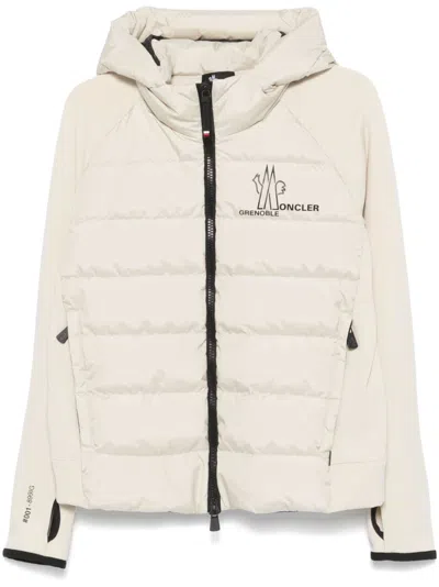 Moncler Padded Zip-up Performance Jacket In Nude