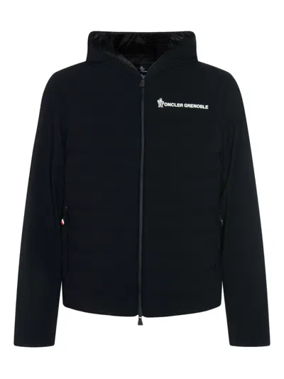 Moncler Padded Zip-up Sweatshirt In Black