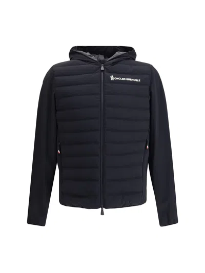 Moncler Grenoble Padded Zip-up Sweatshirt In Black