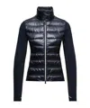Moncler Blue Wool Zip-up Padded Cardigan In Blue
