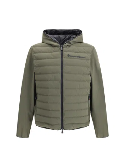 Moncler Padded Zip-up Sweatshirt In Green