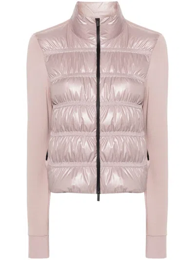 Moncler Padded Zip-up Sweatshirt In Pink