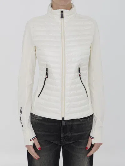 Moncler Padded Zip-up Sweatshirt In White