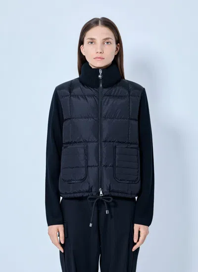 Moncler Padded Zip Vest In Black