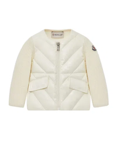 Moncler Padded Zipper Cardigan Down Jacket In White