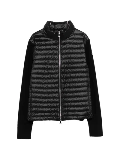 Moncler Padded Zip-up Cardigan In Black