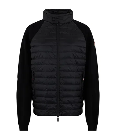 Moncler Padded Zip-up Cardigan In Black