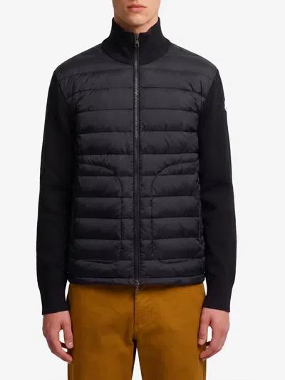 Moncler Padded Zip-up Cardigan In Black