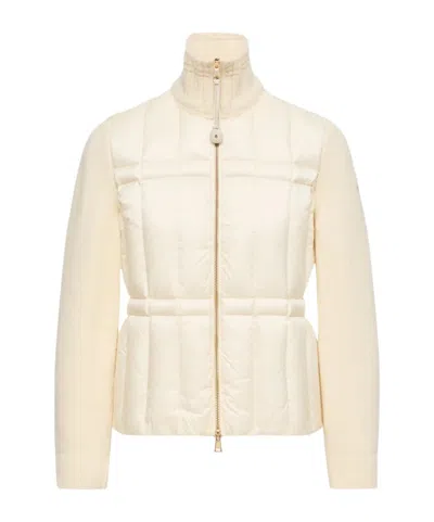 Moncler Padded Zip-up Cardigan In Neutral