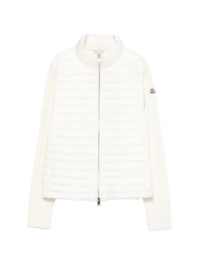 Moncler Padded Zip-up Cardigan In White