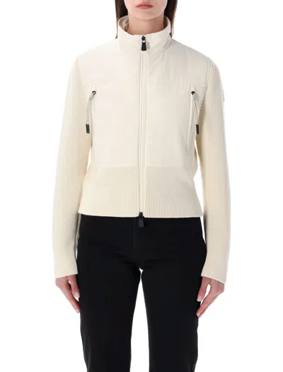Moncler Padded Zip-up Cardigan In White
