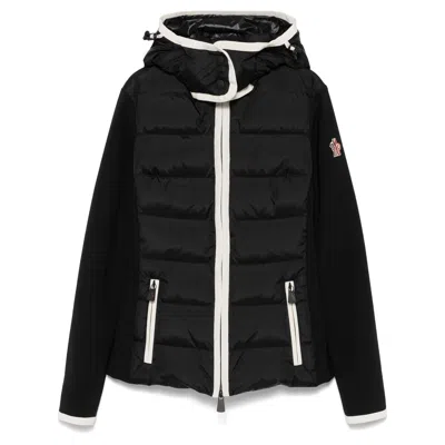 Moncler Hooded Paneled Twill And Quilted Stretch-shell Down Jacket In Grey