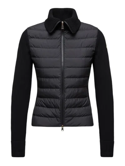 MONCLER MONCLER PADDED ZIP-UP WOOL CARDIGAN
