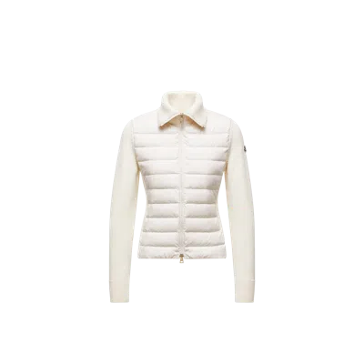 Moncler Padded Zip-up Wool Cardigan, Women, White, Size: L