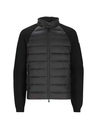 Moncler Padded-panel Zip-up Jacket In Black
