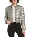 Moncler Short Down Jacket High Collar In Gray