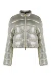 Moncler Short Down Jacket High Collar In Gray
