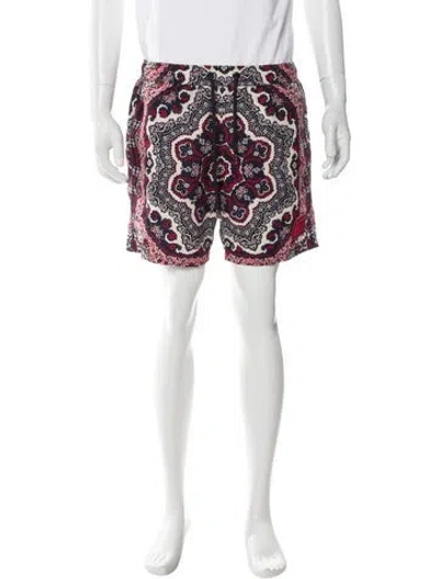 Pre-owned Moncler Paisley Print Swim Trunks In Blue
