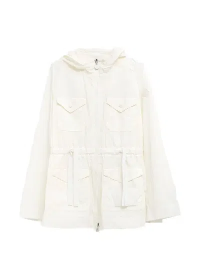 Moncler Paletuvier Hooded Military Jacket In White
