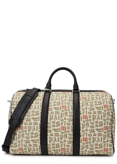 Moncler Palm Angels Logo-jacquard Canvas Holdall In Neutral