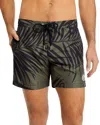 Moncler Palm Tree-print Swim Shorts In Dark Green